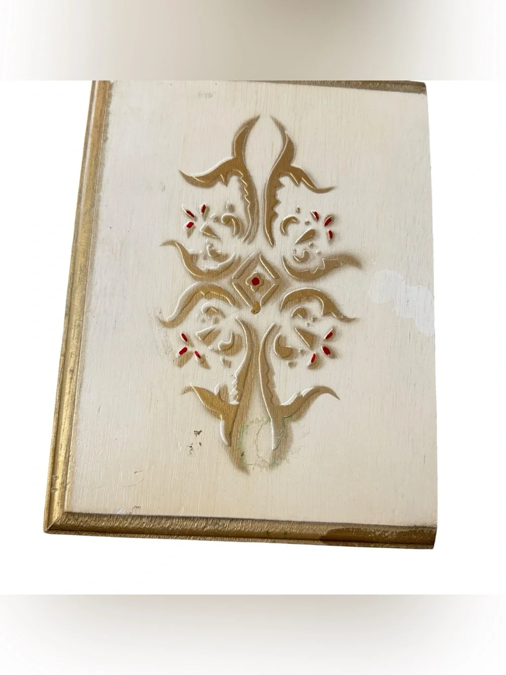 Vintage HOLIDAY IMPORTS, INC. San Francisco Wooden Florentine Jewelry Box